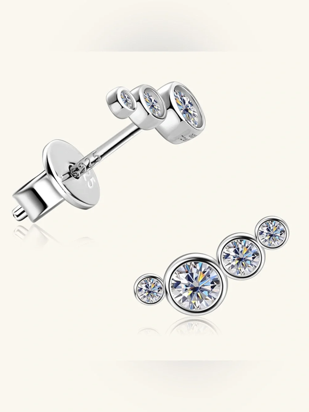 Moissanite 925 Sterling Silver Stud Earrings